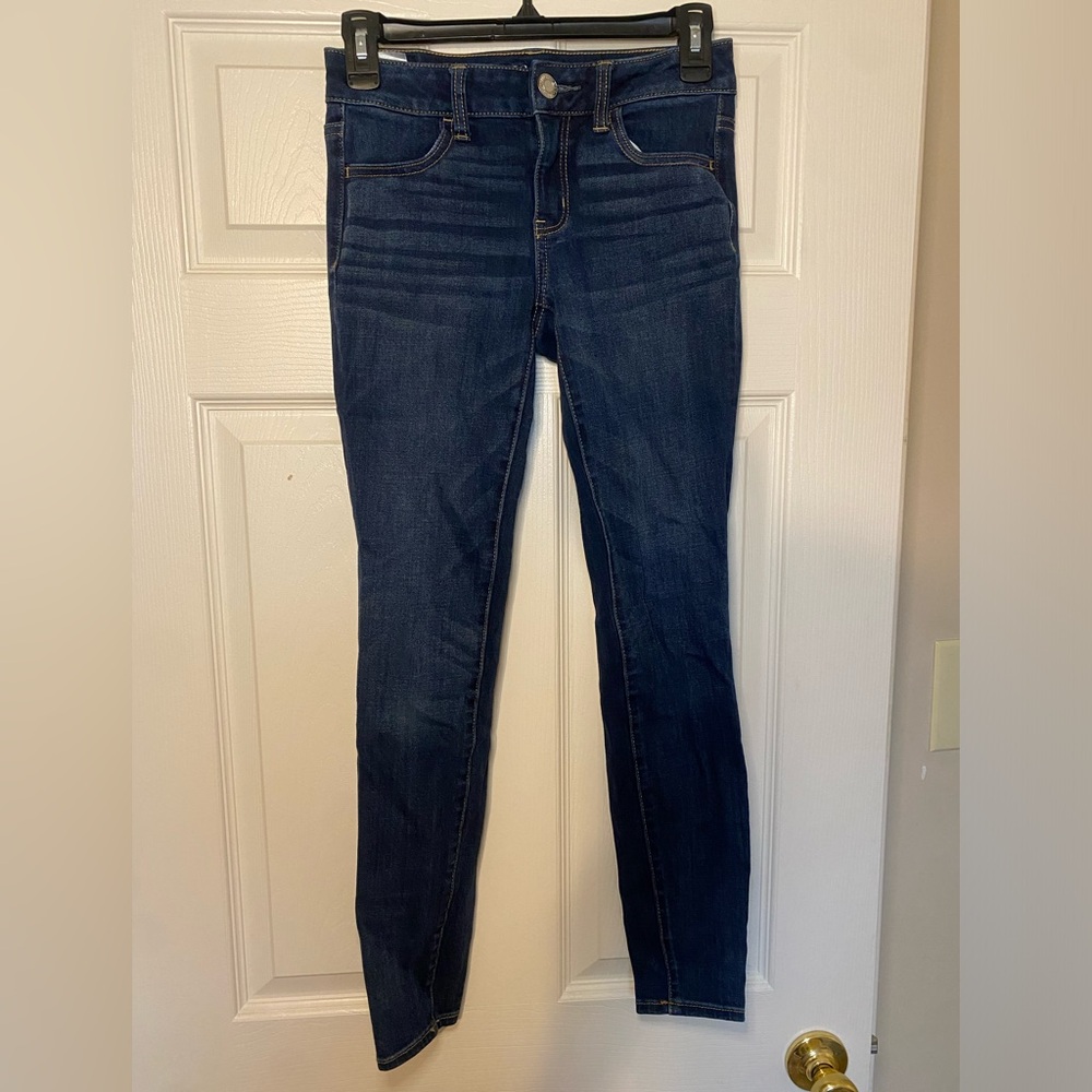 American Eagle Dark Wash High Rise Skinny Jeans